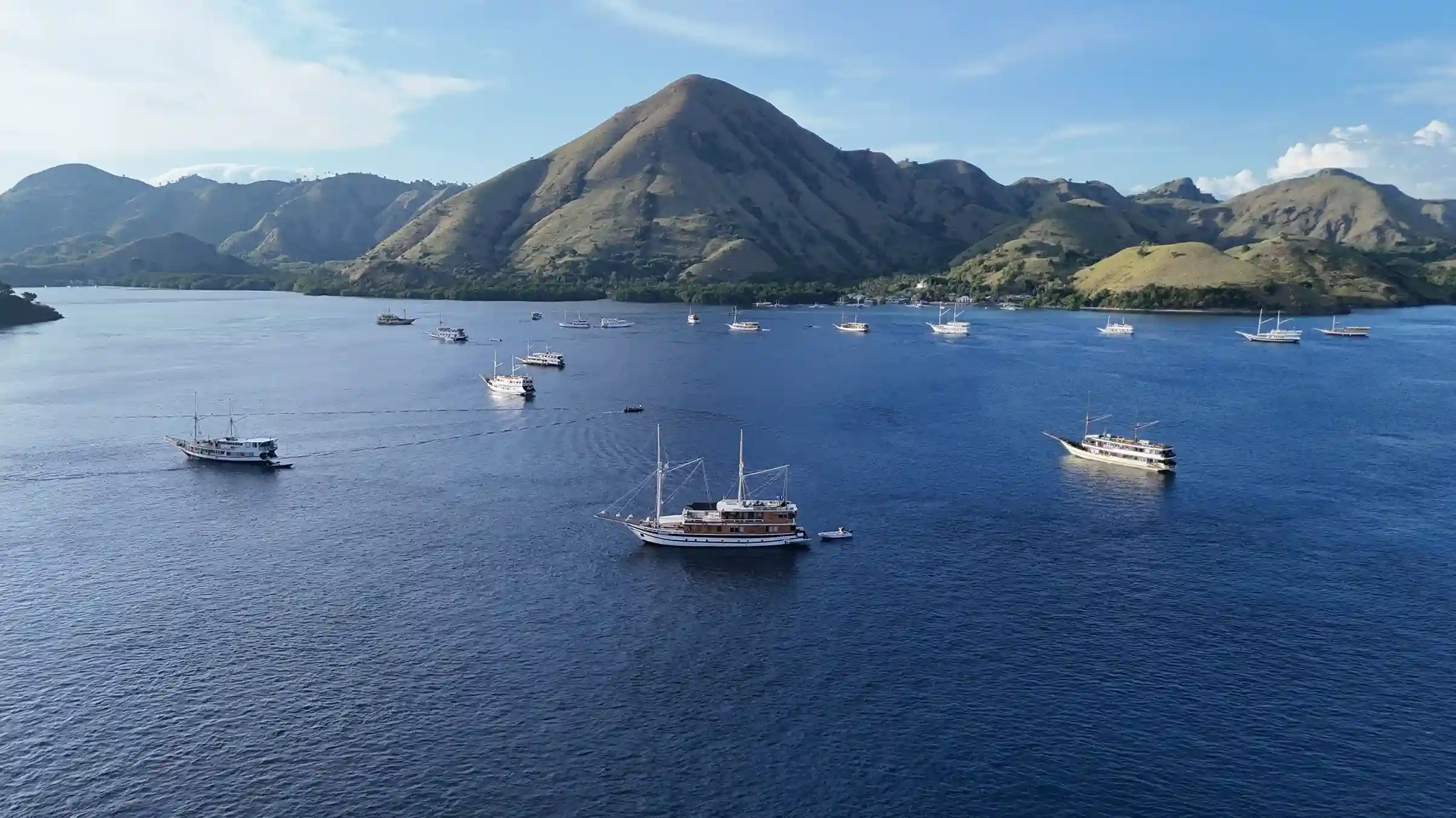 A sailing yacht among the islands of Komodo National Park